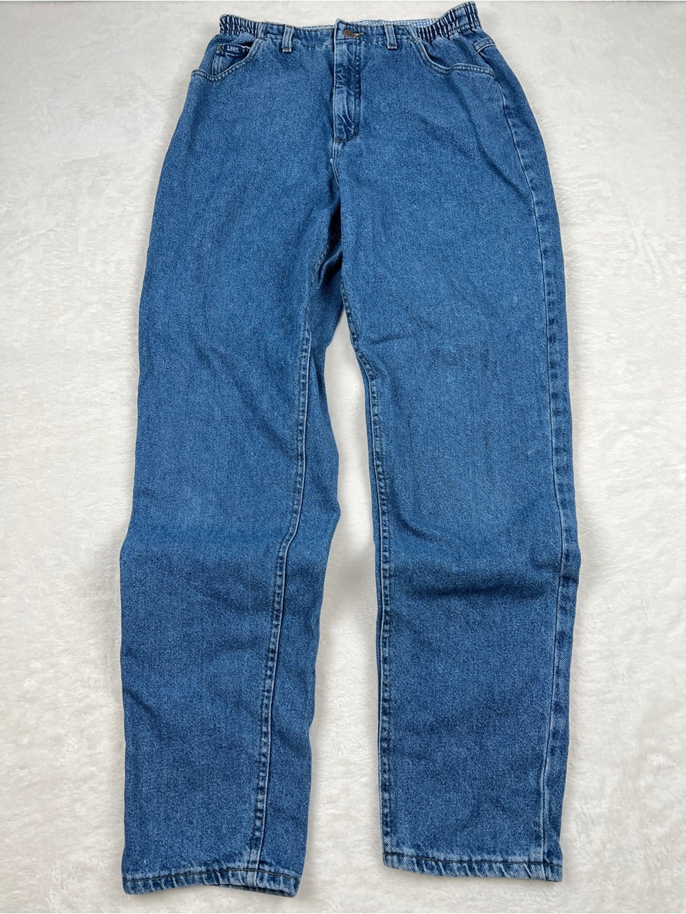 Vintage Lee USA Made 100% Cotton Comfort Waist Mom Jeans 14L